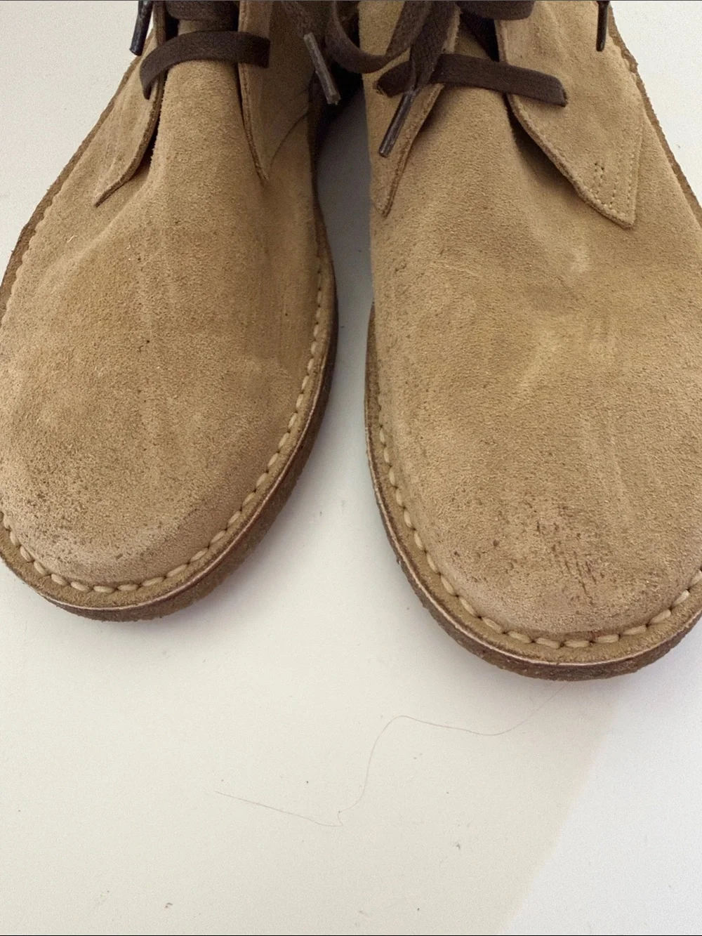 Todd Snyder Men's Tan Suede Lace-Up Chukka Boots Sz 9.5.  New/Flawed. Tub9